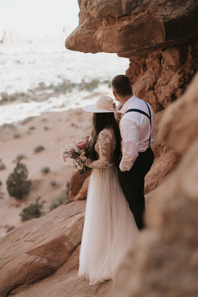 Charlotte Wedding Photography | Bride and Groom on the Cliff
